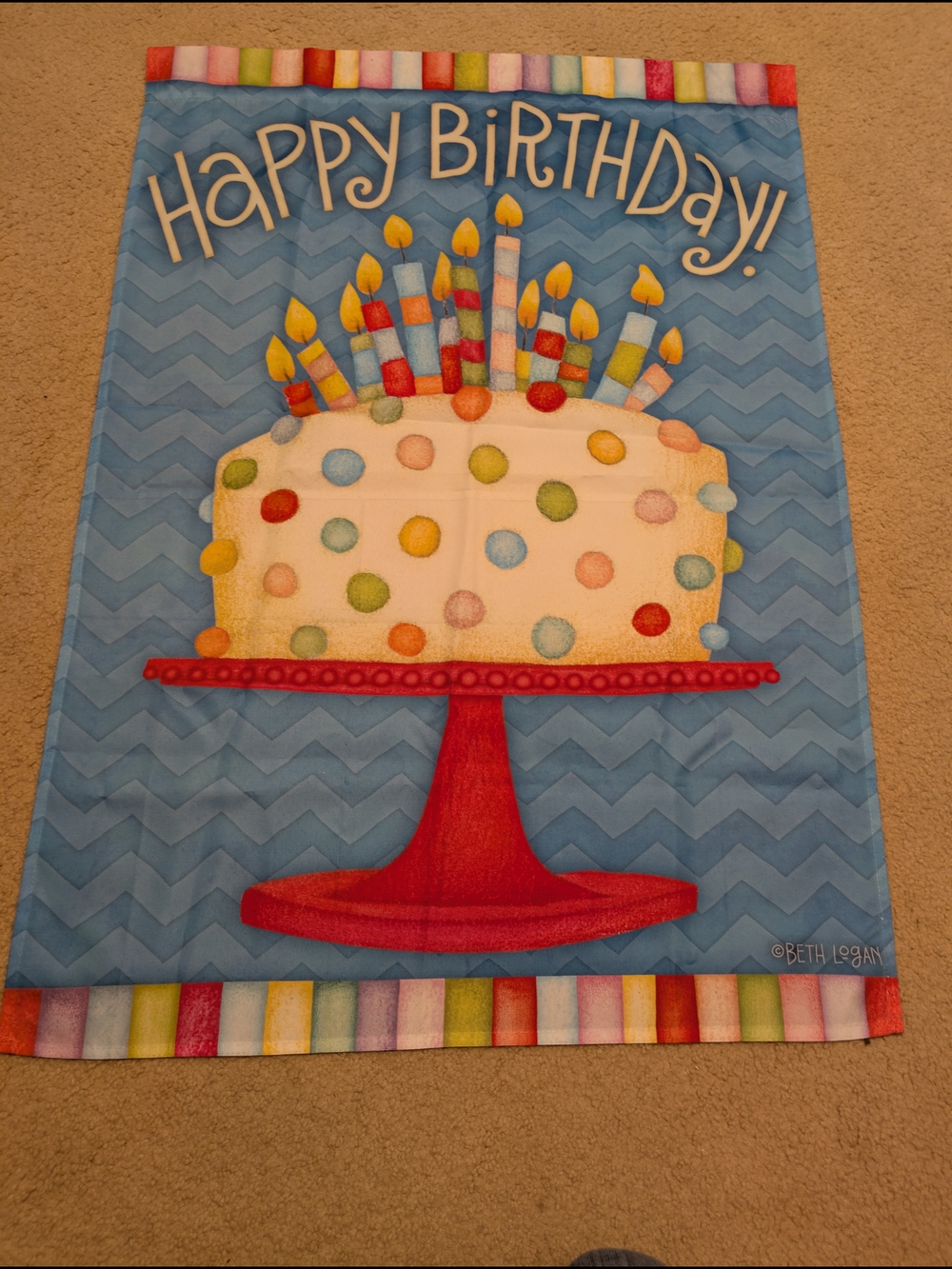 Happy Birthday Cake Standard Flag